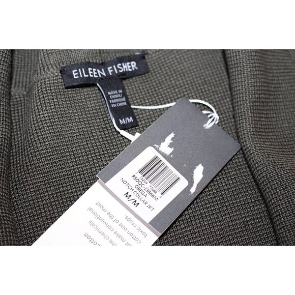 New w/Tags - Eileen Fisher Silk Cotton Interlock Notch Collar Jacket, Oregano, M - Picture 10 of 12